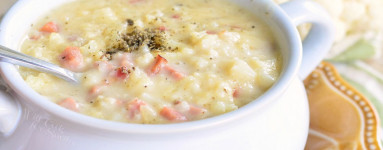 LCHF Blumenkohlsuppe mit Schinken